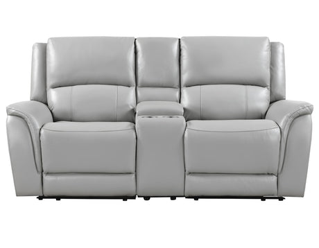 Alexandria Stone 3-Piece Top-Grain Leather Power Reclining Living Room Set from Steve Silver - Luna Furniture