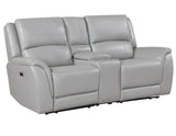 Alexandria Stone 3-Piece Top-Grain Leather Power Reclining Living Room Set from Steve Silver - Luna Furniture