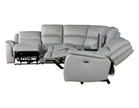Alexandria Stone Top-Grain Leather 6-Piece Power Reclining Set from Steve Silver - Luna Furniture