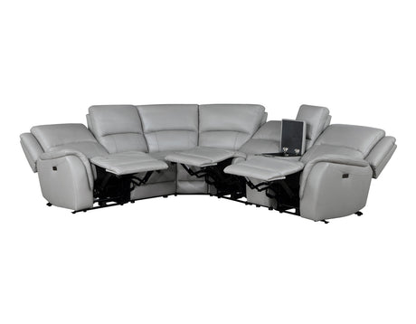 Alexandria Stone Top-Grain Leather 6-Piece Power Reclining Set from Steve Silver - Luna Furniture
