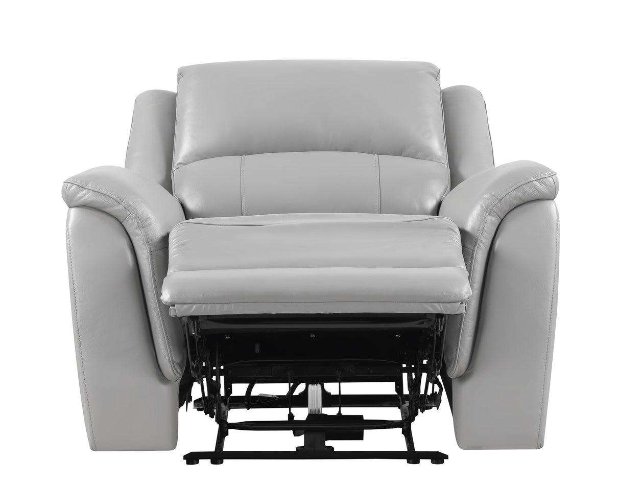 Alexandria Stone Top-Grain Leather Power Recliner from Steve Silver - Luna Furniture