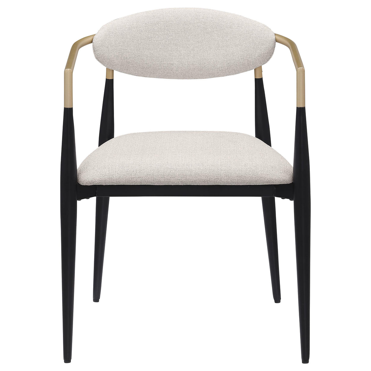 Alexis Beige Upholstered Dining Arm Chair, Set of 2 from Coaster - Luna Furniture