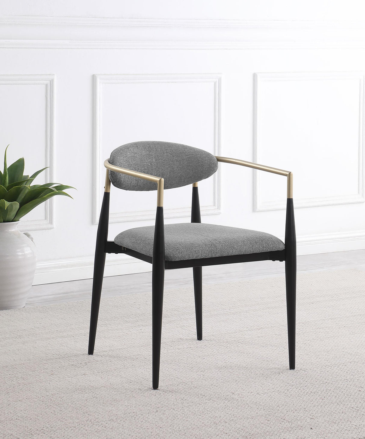 Alexis Gray Upholstered Dining Arm Chair, Set of 2 from Coaster - Luna Furniture