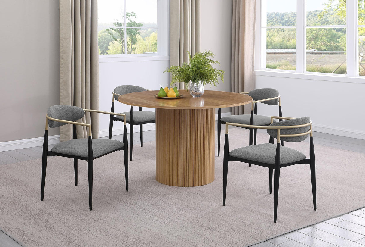 Alexis Gray Upholstered Dining Arm Chair, Set of 2 from Coaster - Luna Furniture