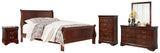 Alisdair California King Sleigh Bed with Mirrored Dresser, Chest and Nightstand in Reddish Brown from Ashley - Luna Furniture