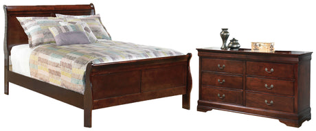 Alisdair Full Sleigh Bed with Dresser in Reddish Brown from Ashley - Luna Furniture