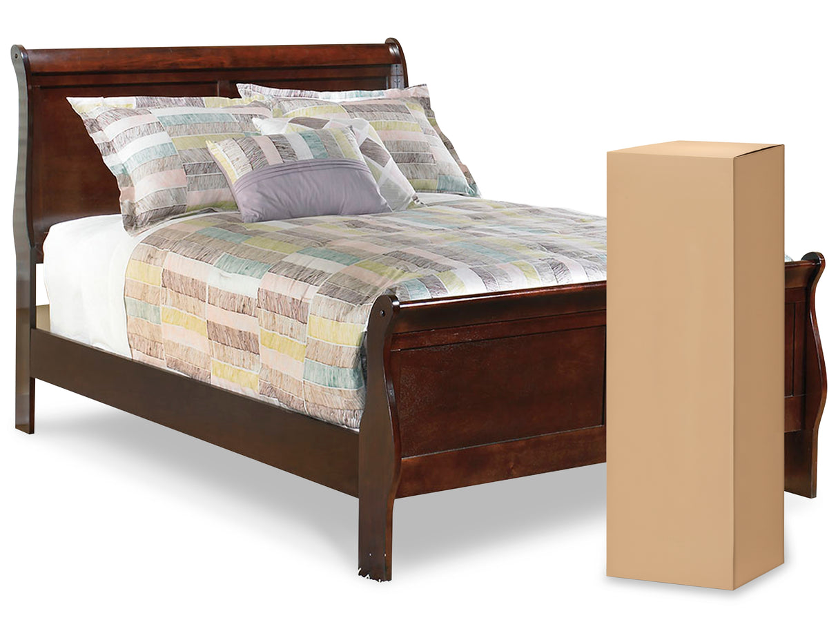 Alisdair Full Sleigh Bed with Mattress in Reddish Brown from Ashley - Luna Furniture