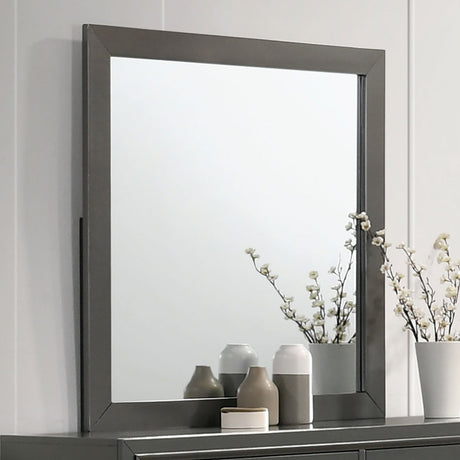 Alison Metallic Gray Mirror (Mirror Only) from Furniture of America - Luna Furniture