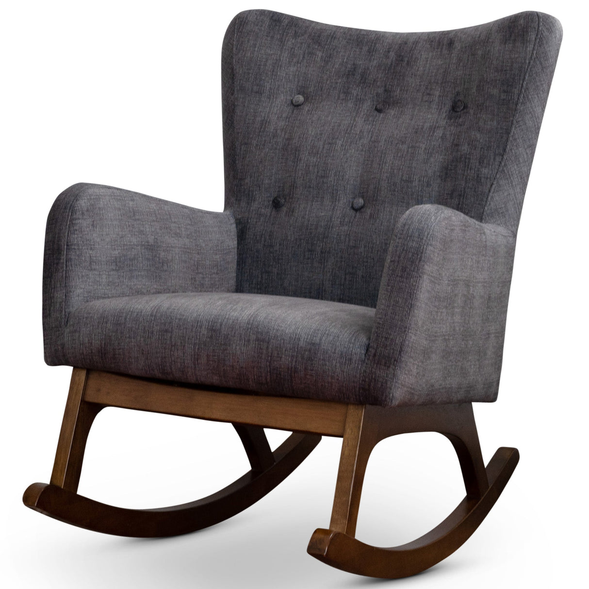 Alistair Grey Linen Solid Wood Rocking Chair from Ashcroft Furniture - Luna Furniture