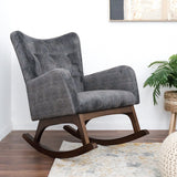 Alistair Grey Linen Solid Wood Rocking Chair from Ashcroft Furniture - Luna Furniture