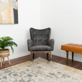 Alistair Grey Linen Solid Wood Rocking Chair from Ashcroft Furniture - Luna Furniture