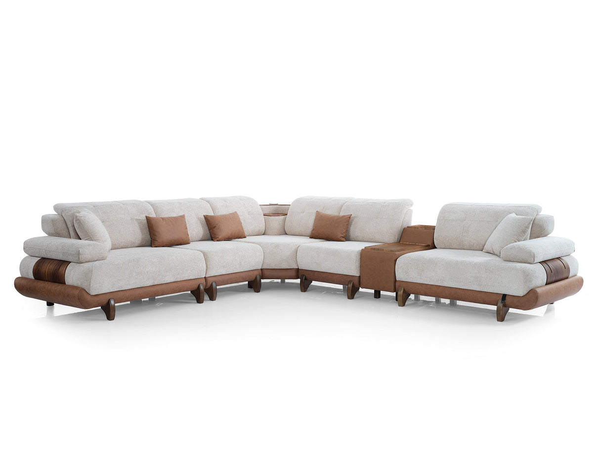 Allegra Cream Modular Sectional from Furnia - Luna Furniture