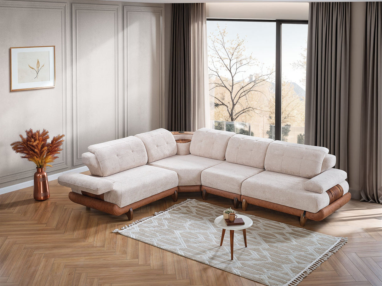 Allegra Cream Modular Sectional from Furnia - Luna Furniture