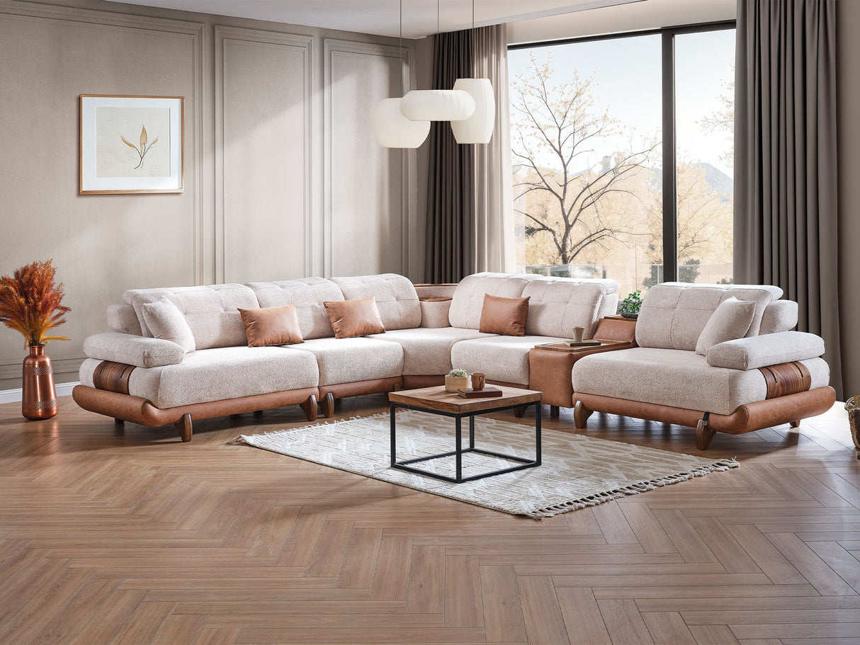 Allegra Cream Modular Sectional from Furnia - Luna Furniture