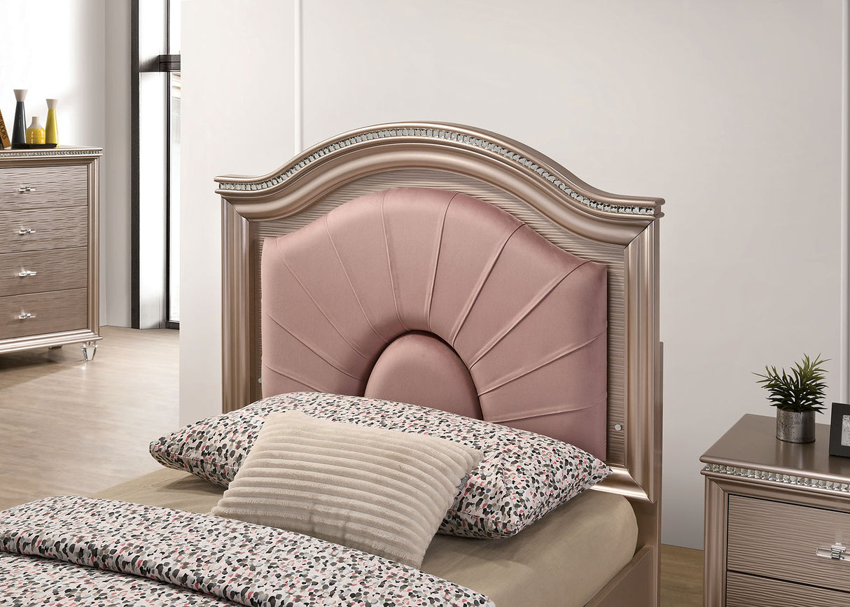 Allie Rose Gold Twin Bed from Furniture of America - Luna Furniture