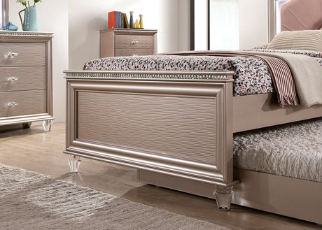 Allie Rose Gold Twin Bed from Furniture of America - Luna Furniture