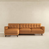 Allison Tan Leather Left-Facing Sectional Sofa from Ashcroft Furniture - Luna Furniture