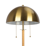 Allure 2-Light Floor Lamp, Gold Brass, Natural Rattan Tube , Double On/Off Pull Chain from Midinmod - Luna Furniture