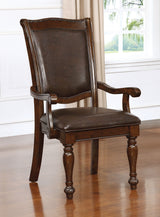 Alpena Brown Cherry/Espresso Arm Chair from Furniture of America - Luna Furniture