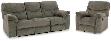 Alphons Putty Reclining Sofa and Recliner from Ashley - Luna Furniture