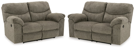 Alphons Set of 2 Reclining Loveseats from Ashley - Luna Furniture