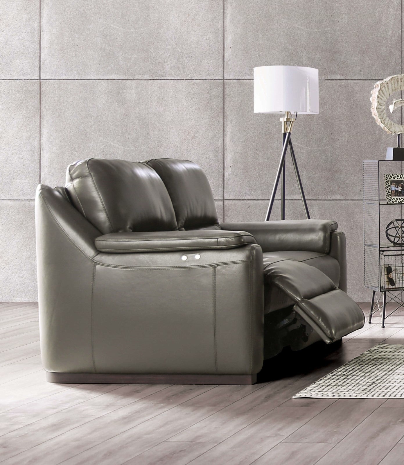 Furniture of America Altamura Gray Transitional Power Reclining