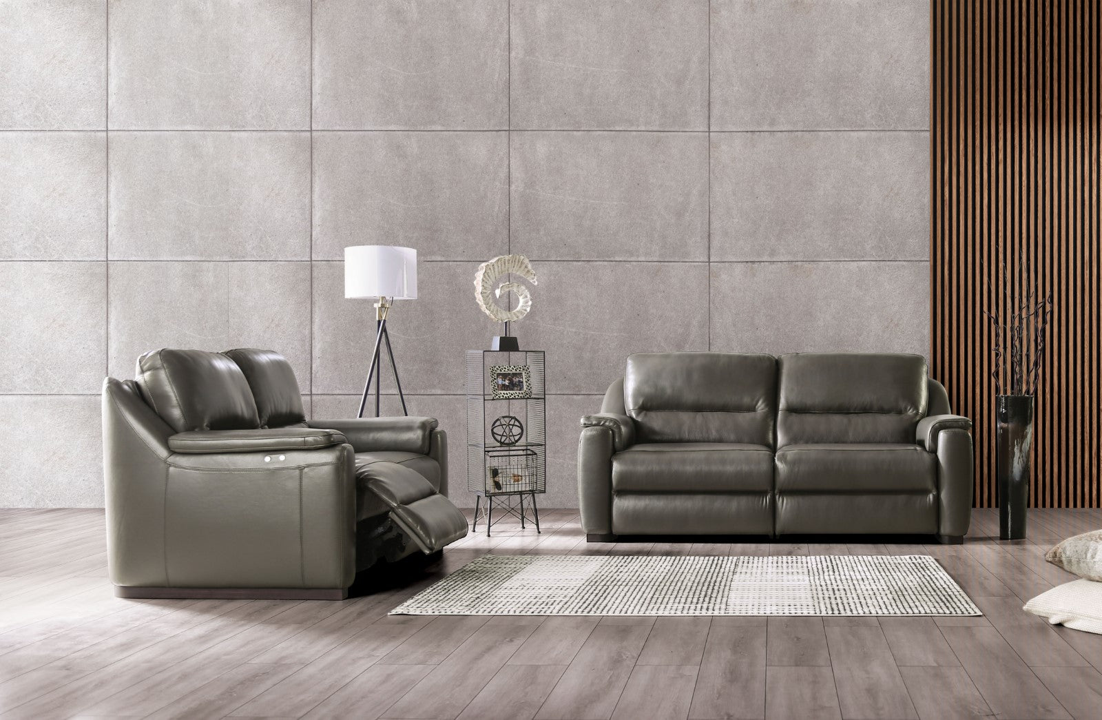 Furniture of America Altamura Gray Transitional Power Reclining