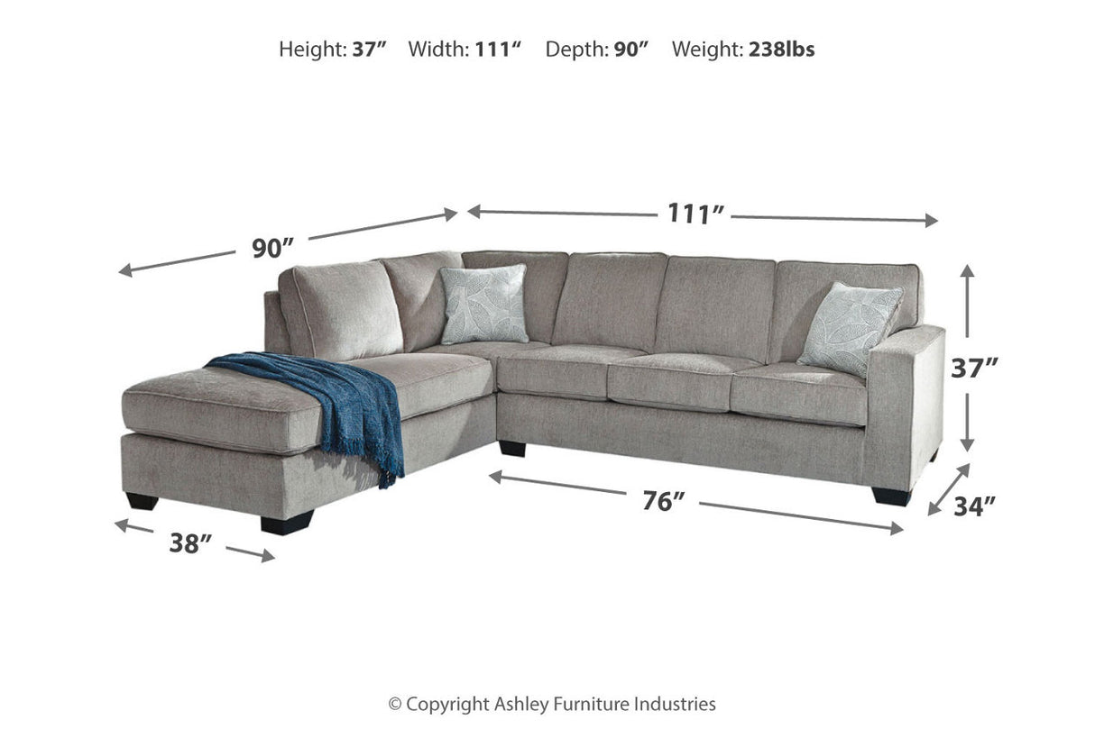 Altari Alloy 2-Piece Sectional with Chaise, Loveseat and Ottoman from Ashley - Luna Furniture