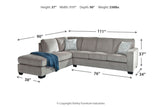 Altari Alloy 2-Piece Sectional with Chaise, Loveseat and Ottoman from Ashley - Luna Furniture