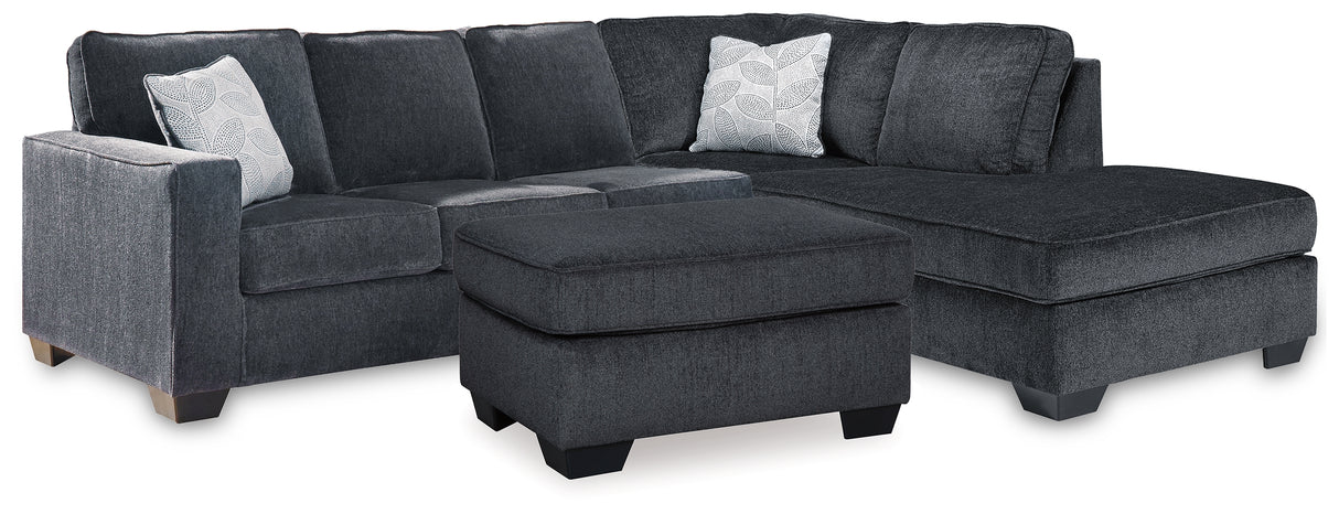 Altari Slate 2-Piece Sleeper Sectional and Ottoman from Ashley - Luna Furniture