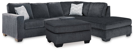 Altari Slate 2-Piece Sleeper Sectional and Ottoman from Ashley - Luna Furniture