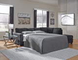 Altari Slate 2-Piece Sleeper Sectional and Ottoman from Ashley - Luna Furniture
