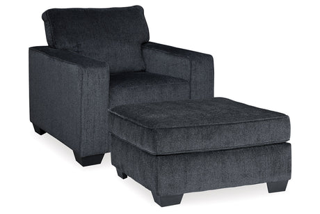Altari Slate Chair and Ottoman from Ashley - Luna Furniture
