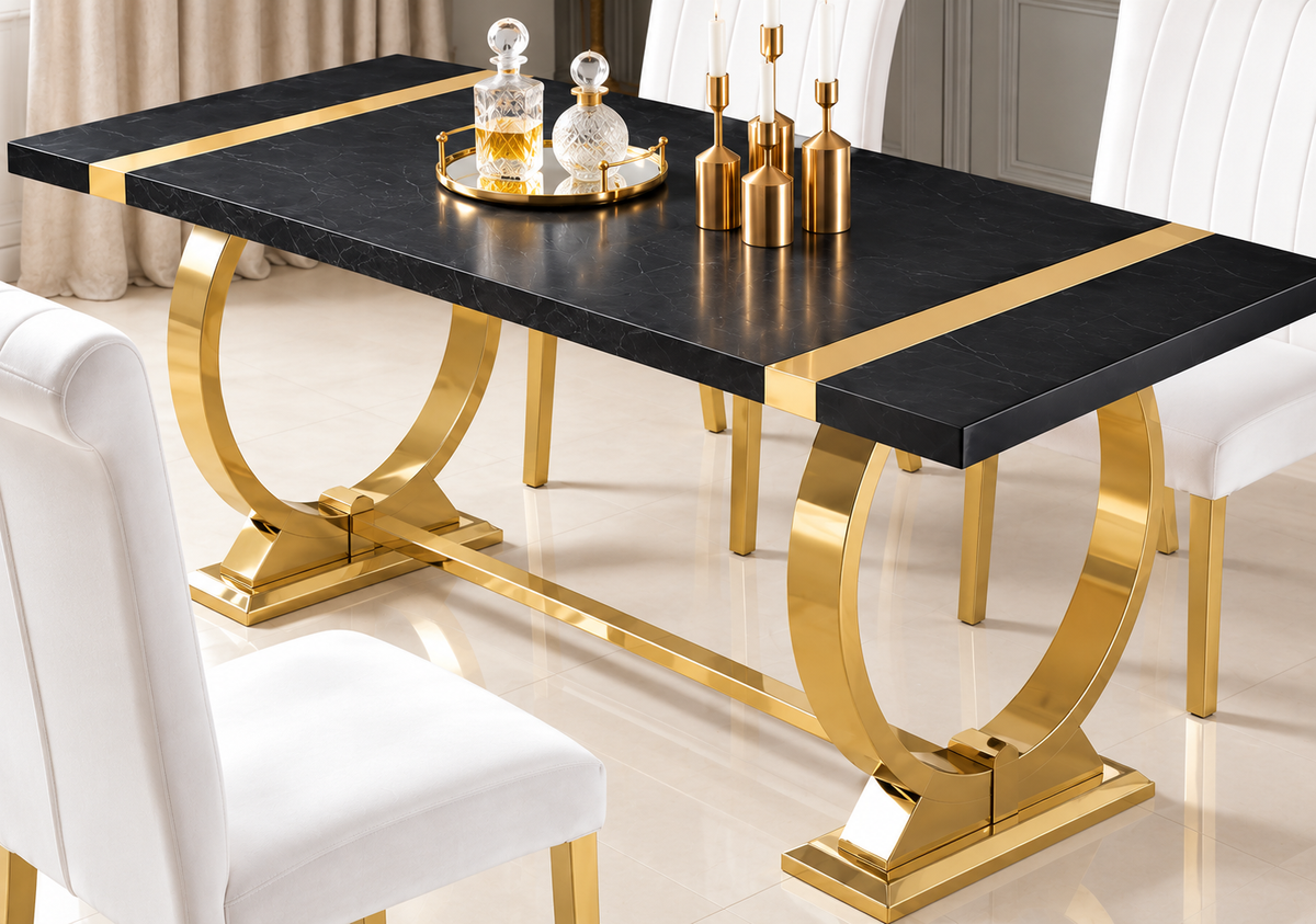 Horley Gold/Black 5-Piece Dining Room Set