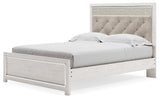 Altyra Queen Panel Bed with Mirrored Dresser, Chest and Nightstand in White from Ashley - Luna Furniture