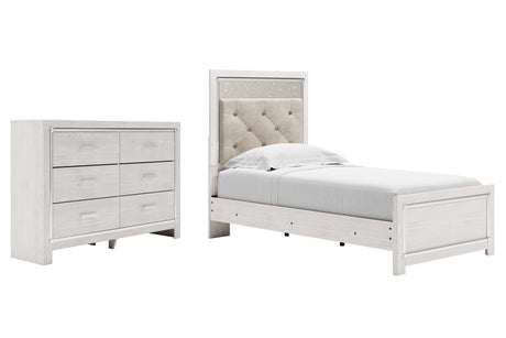 Altyra Twin Panel Bed with Dresser in White from Ashley - Luna Furniture