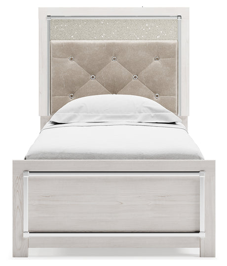 Altyra Twin Upholstered Panel Bed and 2 Nightstands from Ashley - Luna Furniture
