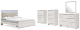 Altyra White King Storage Bed, Dresser, Mirror and 2 Chests from Ashley - Luna Furniture