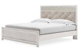 Altyra White King Upholstered Platform Bed from Ashley - Luna Furniture