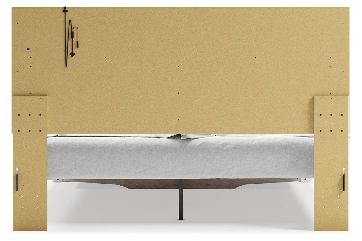 Altyra White King Upholstered Storage Panel Bed from Ashley - Luna Furniture