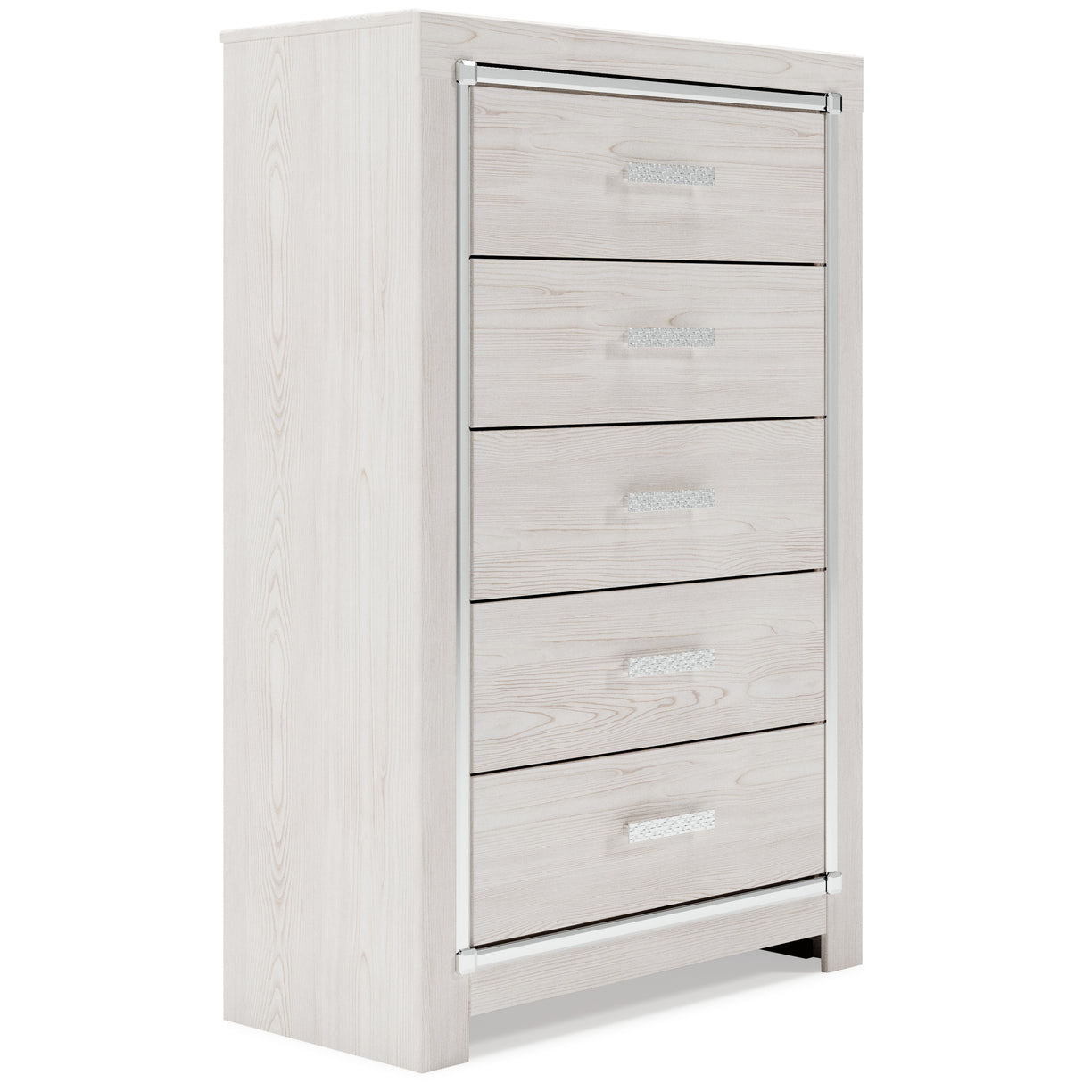 Altyra White Queen Upholstered Panel Bed, Dresser, Mirror, Chest and 2 Nightstands from Ashley - Luna Furniture