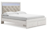 Altyra White Queen Upholstered Storage Panel Bed from Ashley - Luna Furniture