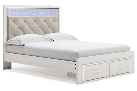 Altyra White Queen Upholstered Storage Panel Bed from Ashley - Luna Furniture