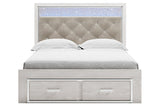 Altyra White Queen Upholstered Storage Panel Bed from Ashley - Luna Furniture