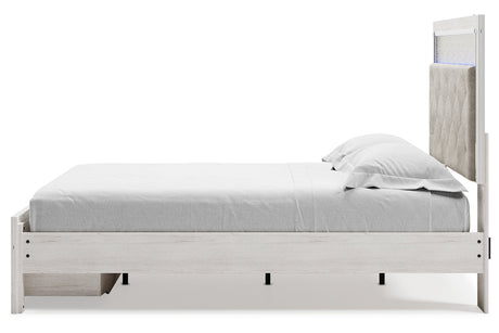 Altyra White Queen Upholstered Storage Platform Bed from Ashley - Luna Furniture