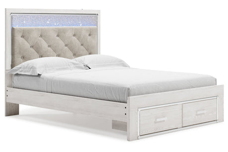 Altyra White Queen Upholstered Storage Platform Bed from Ashley - Luna Furniture