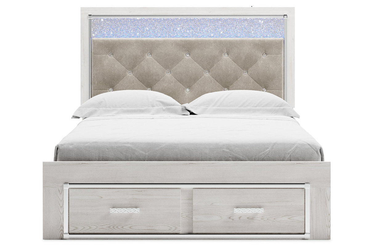 Altyra White Queen Upholstered Storage Platform Bed from Ashley - Luna Furniture