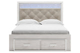 Altyra White Queen Upholstered Storage Platform Bed from Ashley - Luna Furniture