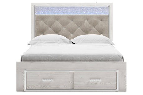 Altyra White Queen Upholstered Storage Platform Bed from Ashley - Luna Furniture