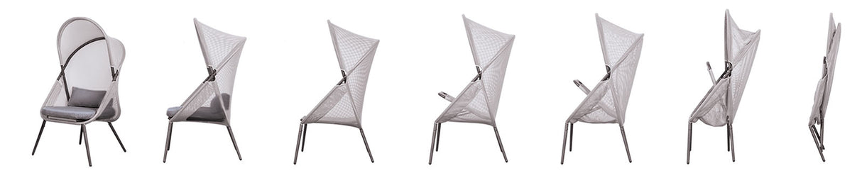 Alverta Light Gray Foldable Chair from Furniture of America - Luna Furniture
